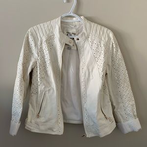 Point Zero Pleather White Jacket